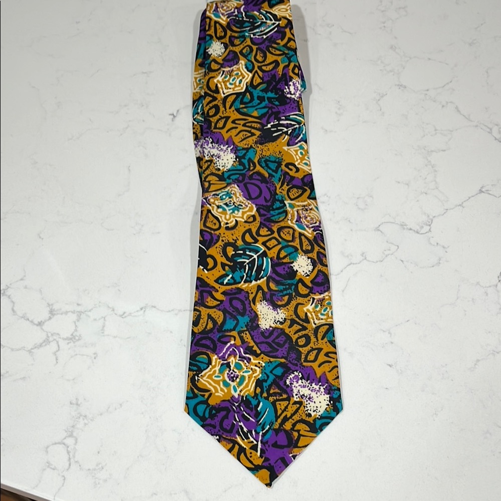 European Culture Yellow and Purple Tie New Without Tags